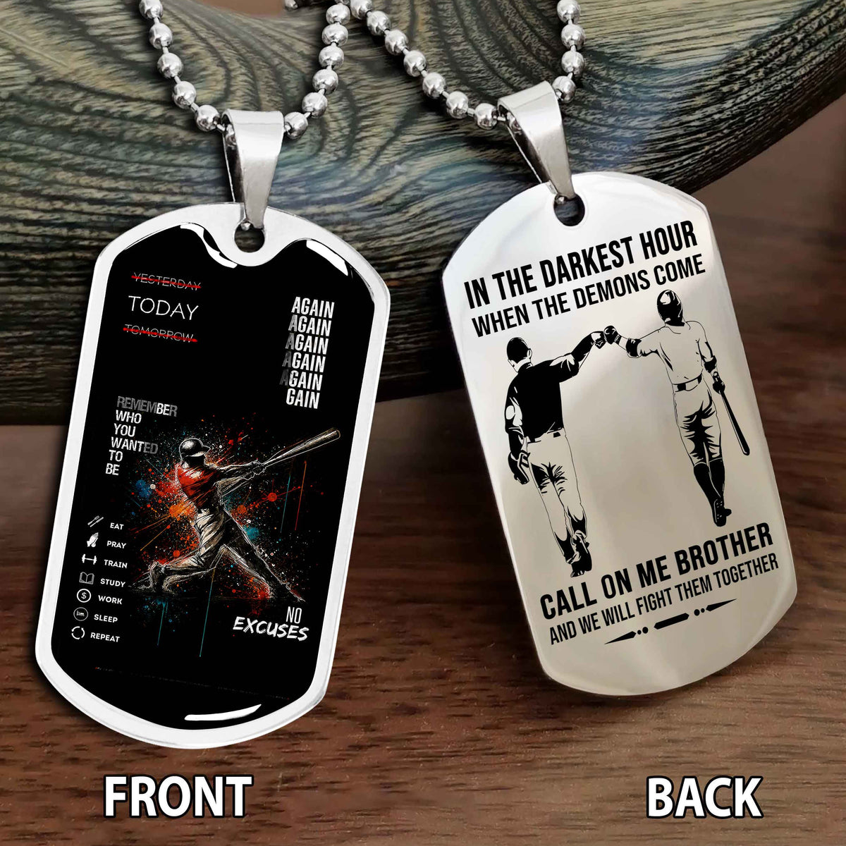 Personalized Double Side Graphic Dog Tag Call On Me Brother And We Will Fight Them Together