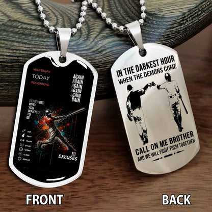 Personalized Double Side Graphic Dog Tag Call On Me Brother And We Will Fight Them Together