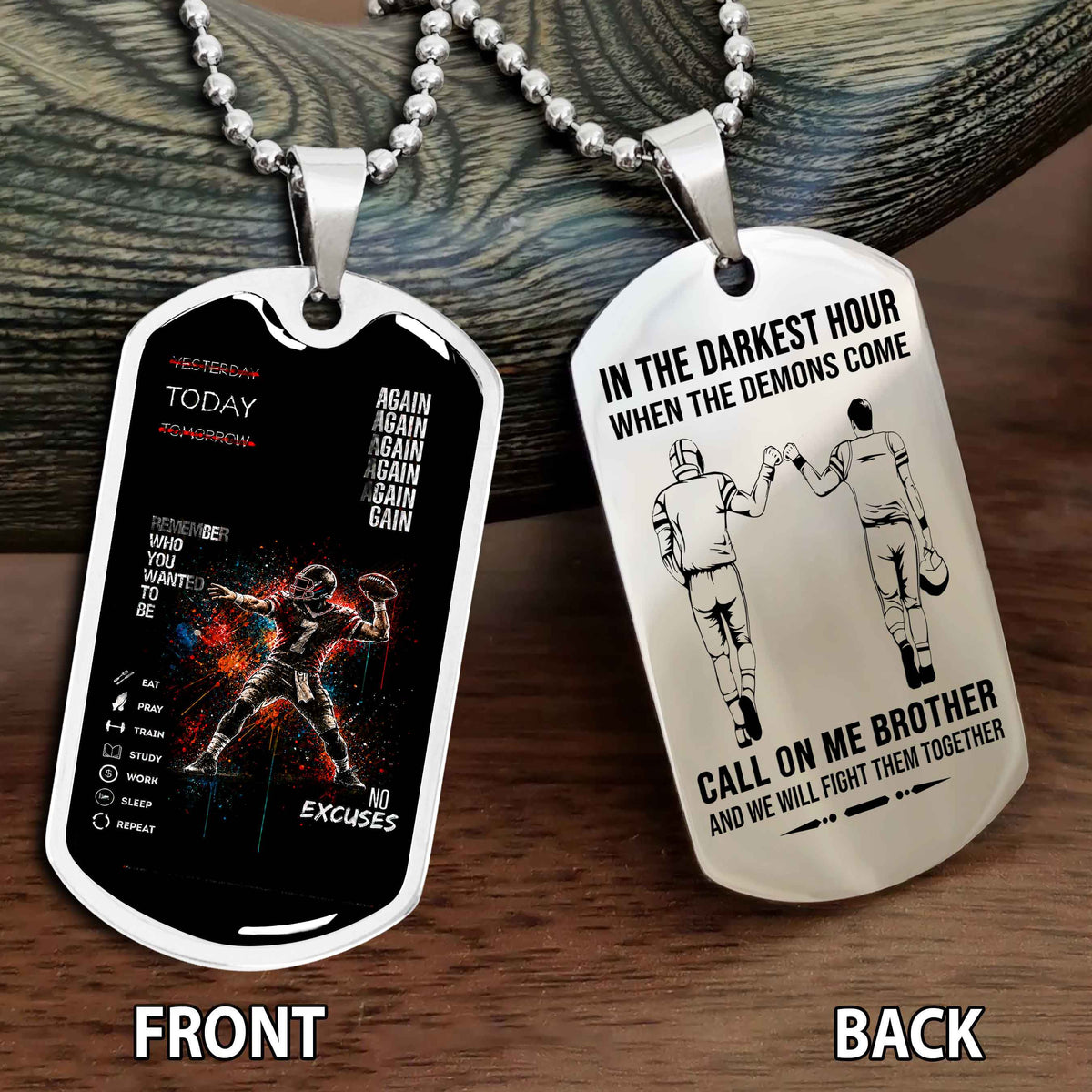 Personalized Double Side Graphic Dog Tag Call On Me Brother And We Will Fight Them Together