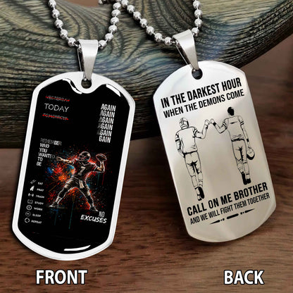 Personalized Double Side Graphic Dog Tag Call On Me Brother And We Will Fight Them Together