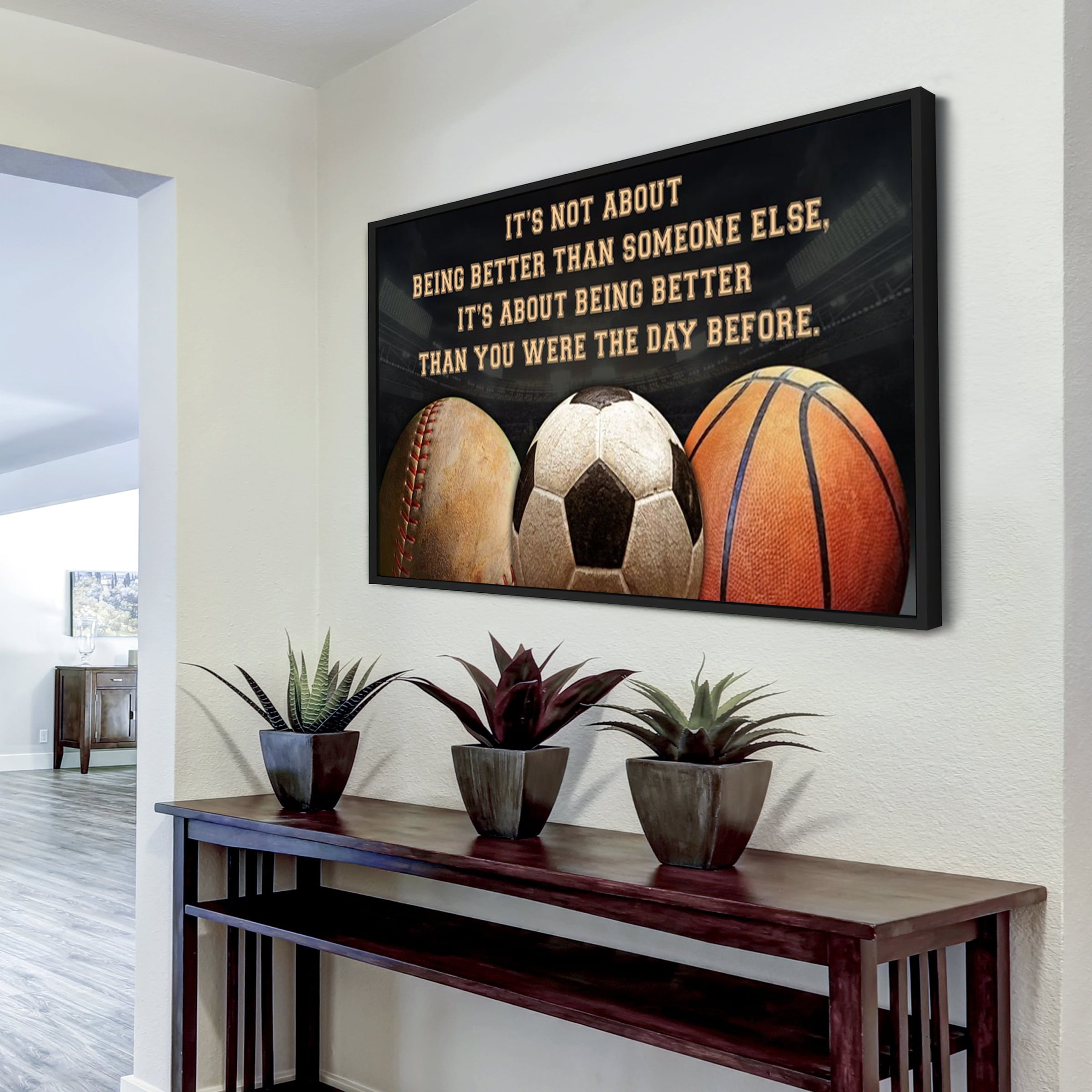 Basketball V3 customizable poster canvas - It is not about better than someone else, It is about being better than you were the day before