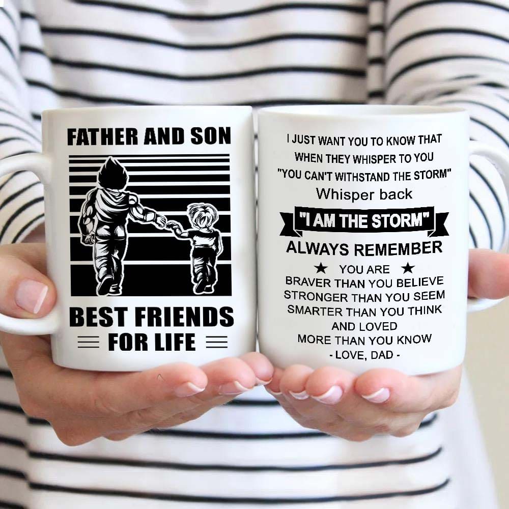 Soldier Be strong-Personalized Mug Father And Son Best Friends For Life - Message on the back side