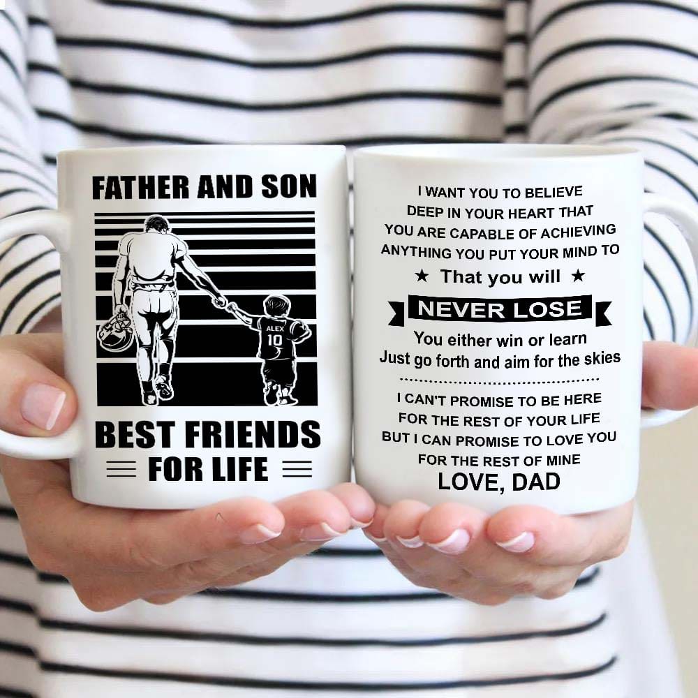 Basketball Be strong-Personalized Mug Father And Son Best Friends For Life - Message on the back side