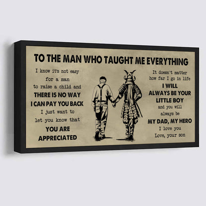 DRB Poster Horizontal Canvas To My DRB Dad I Know It's Not Easy To Raise A Child I Will Always Be Your Little Boy Gift From Son To Dad