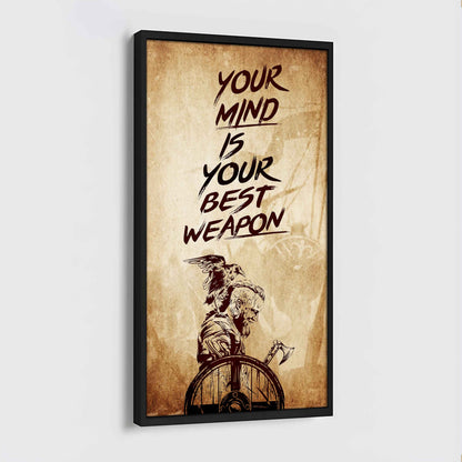 Warrior Your Mind Is Your Best Weapon Poster Canvas Motivation Canvas Gift For You