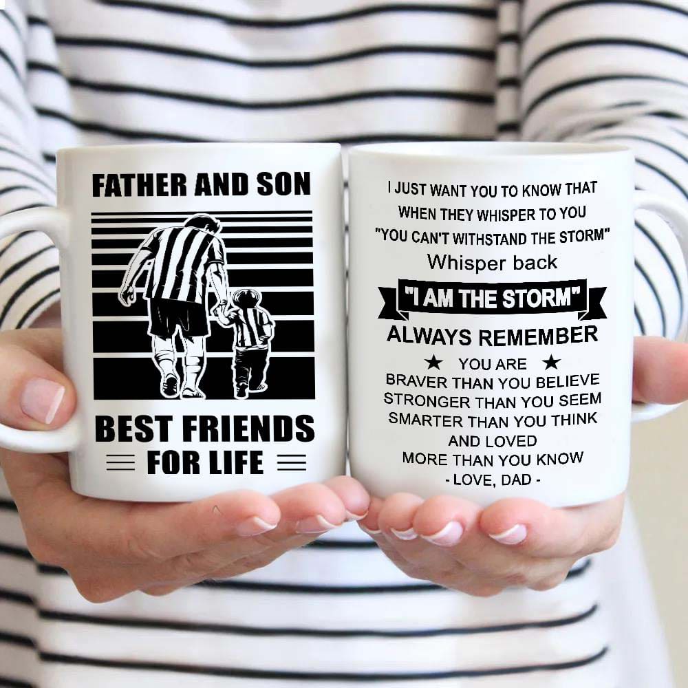 Soldier Be strong-Personalized Mug Father And Son Best Friends For Life - Message on the back side