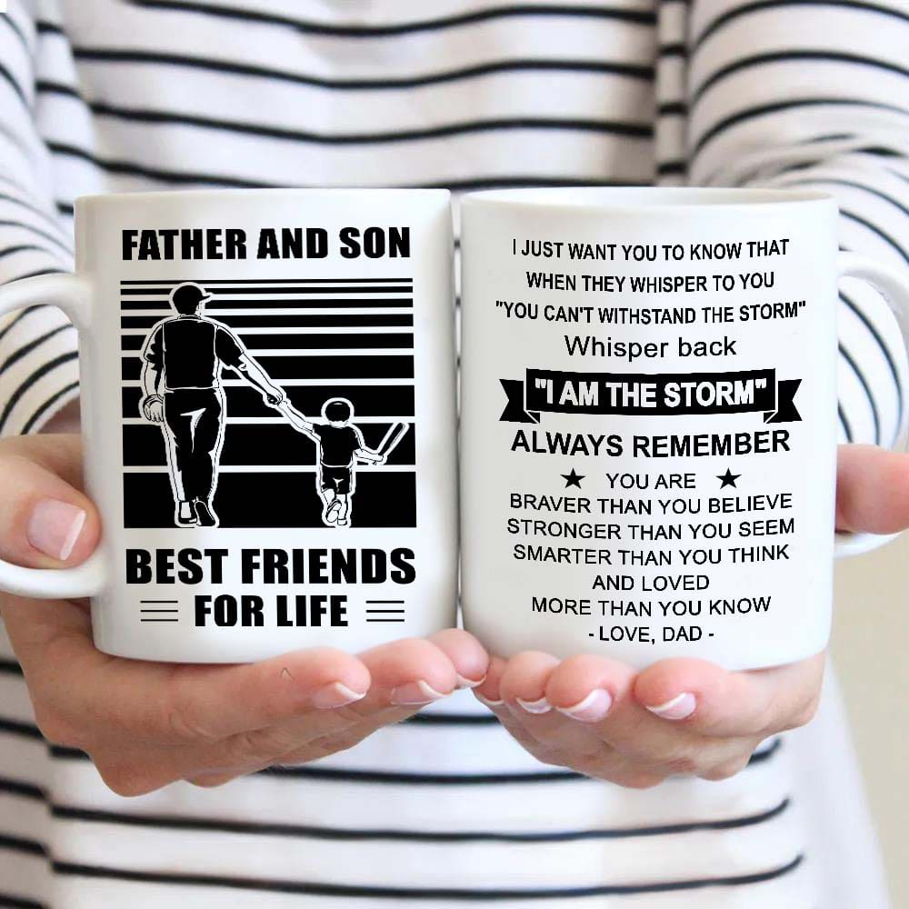 Basketball Be strong-Personalized Mug Father And Son Best Friends For Life - Message on the back side