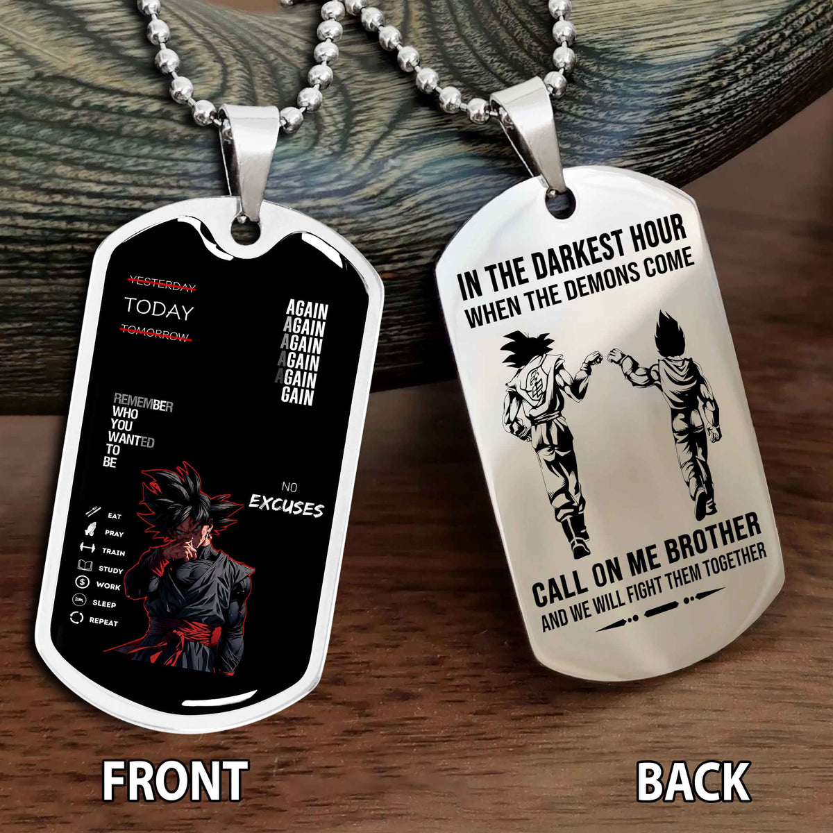 Personalized Double Side Graphic Dog Tag Call On Me Brother And We Will Fight Them Together