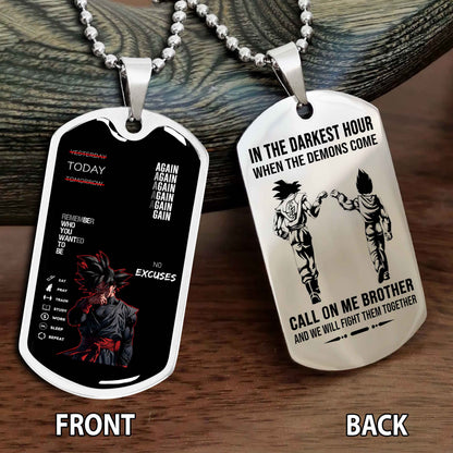 Personalized Double Side Graphic Dog Tag Call On Me Brother And We Will Fight Them Together