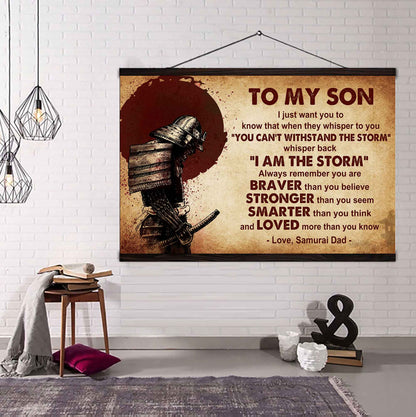 New Version Warrior Poster Canvas Whisper Back I'm The Storm From Dad To Son Gift For Your Son