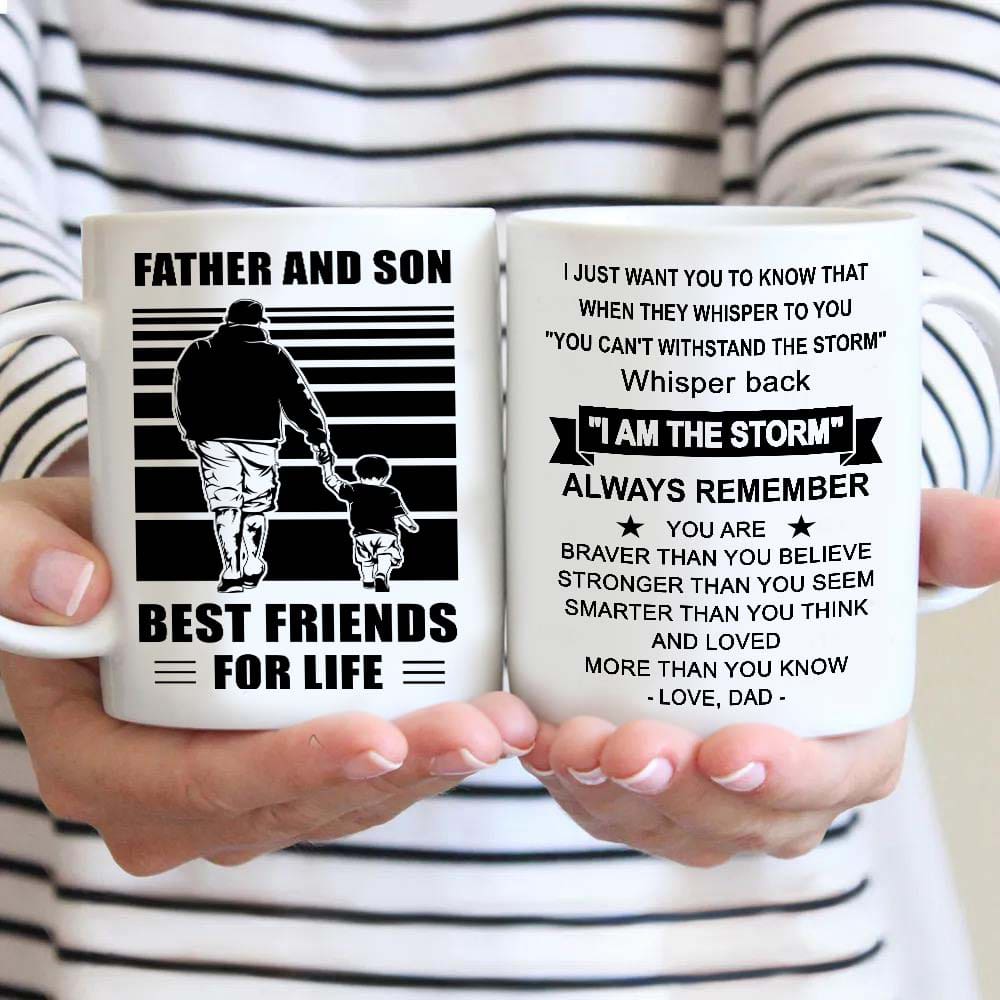 Basketball Be strong-Personalized Mug Father And Son Best Friends For Life - Message on the back side