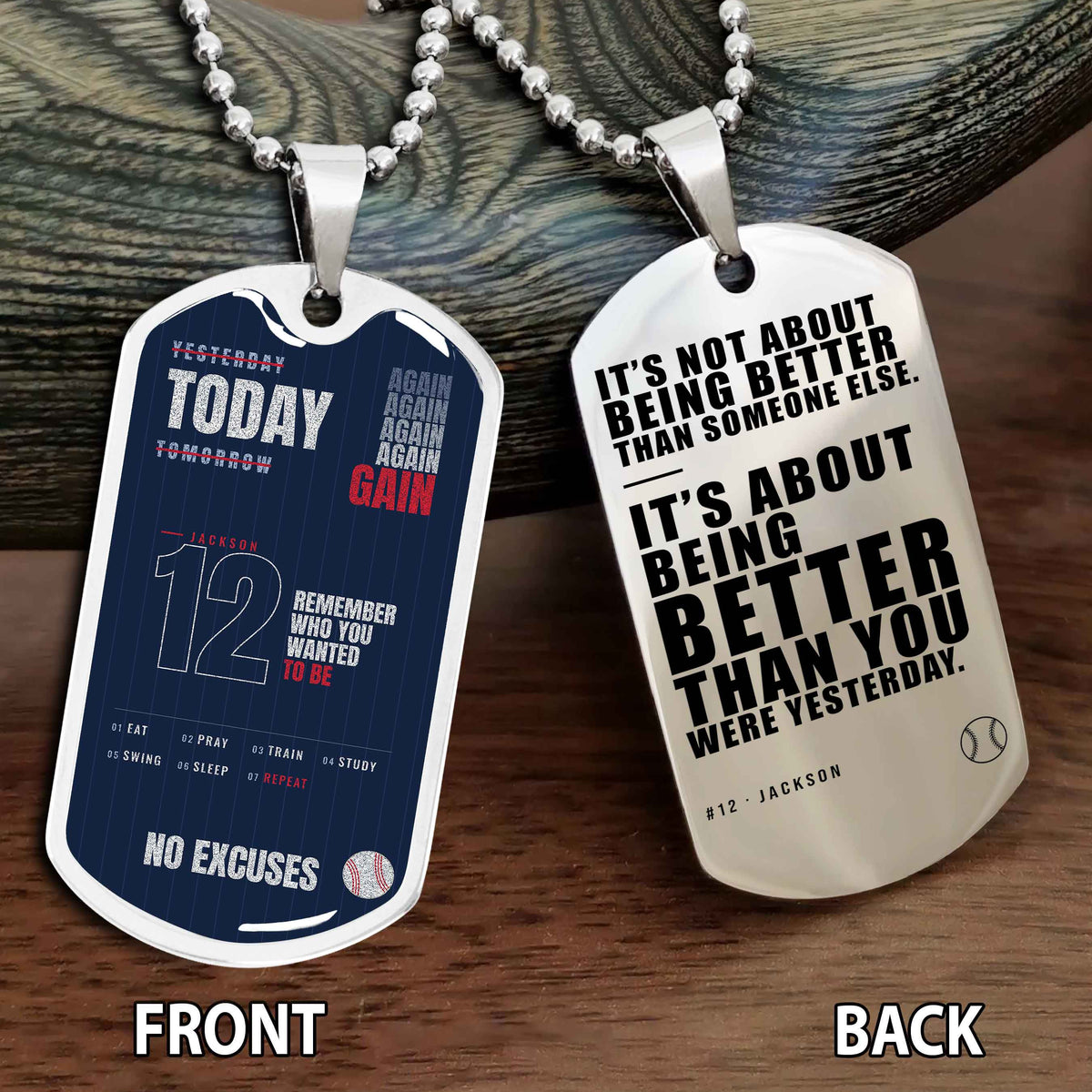 Personalized Double Side Graphic Dog Tag Sport - It's About Being Better Than You Were Yesterday