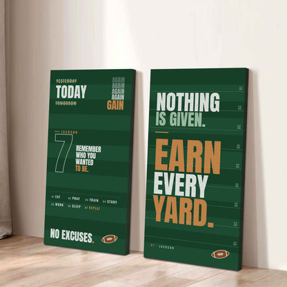 Sport Poster Again Again Again Motivation Quotes - 2 Piece Canvas Wall Art