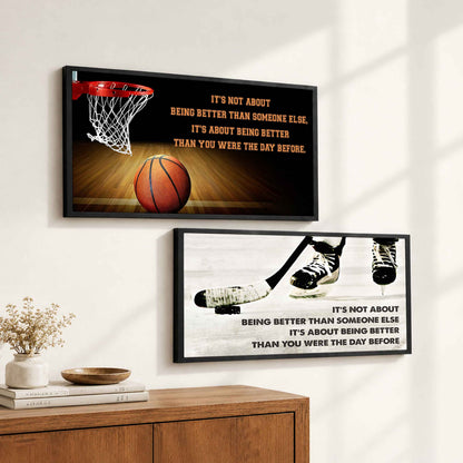 Combo Canvas It's About Being Better Than You Were Yesterday - 2 Pieces Canvas