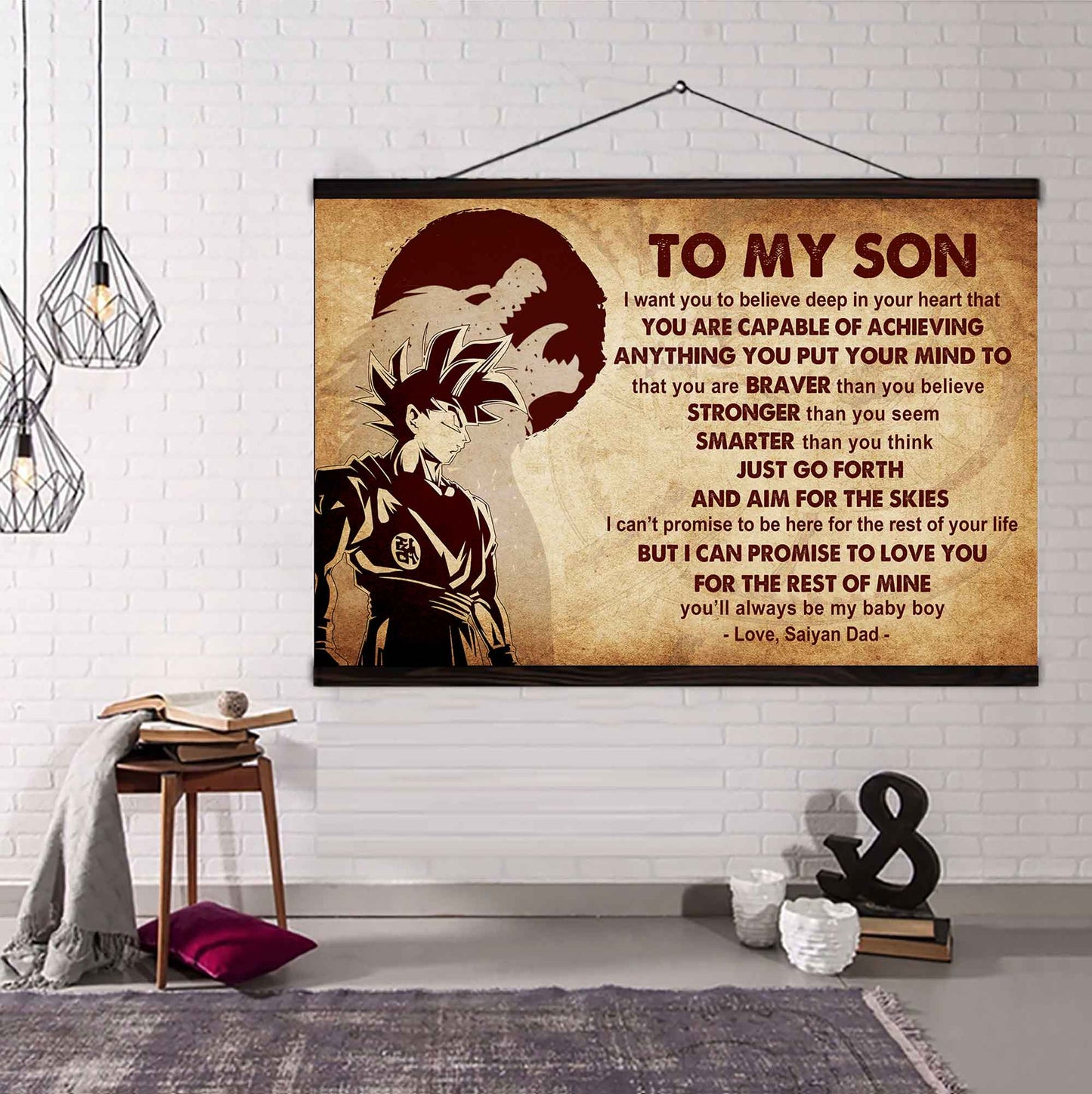 Spartan Poster Canvas Just Go Forth And Aim For The Skies From Dad To Son Gift For Your Son