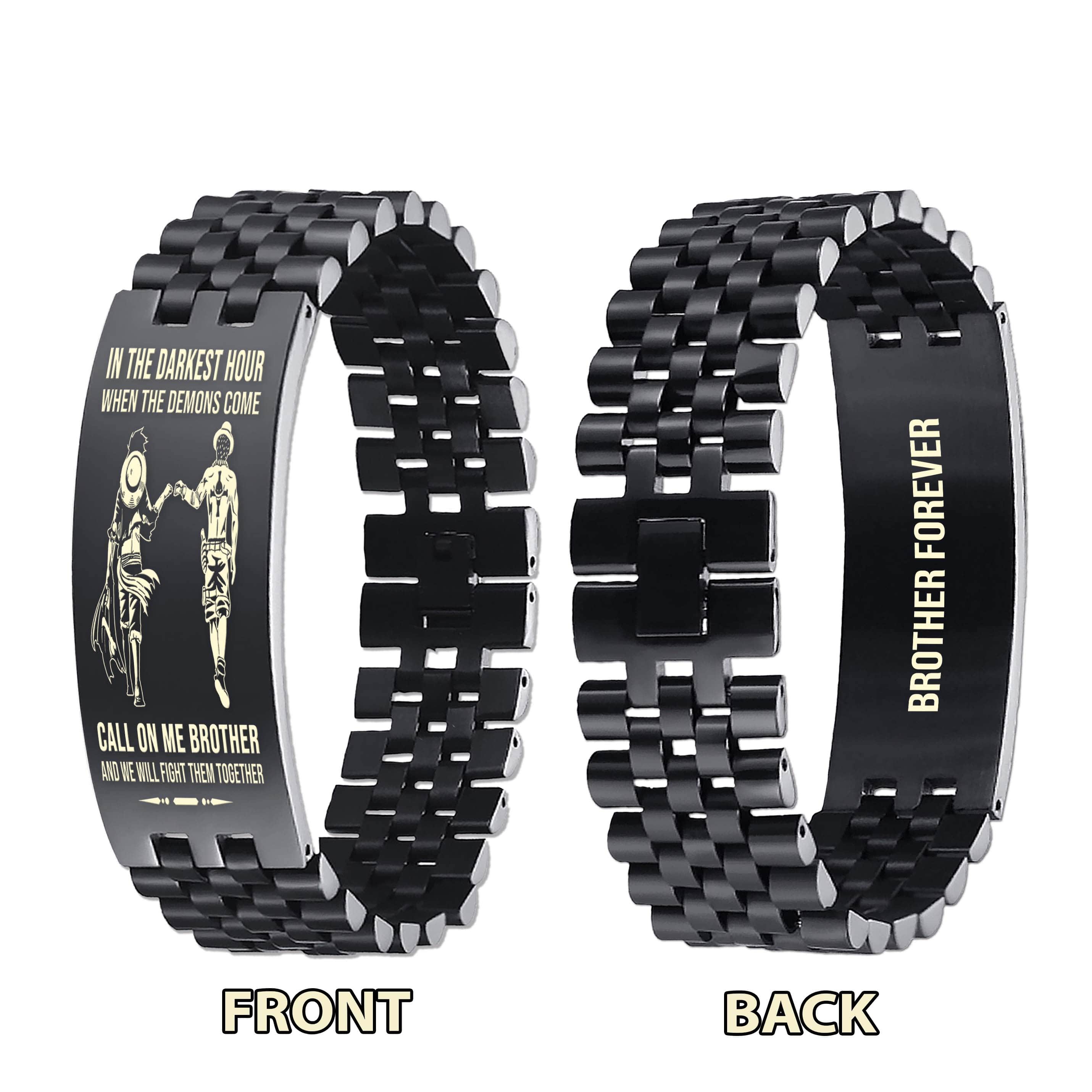 Spartan-Brother Forever Customizable engraved brother bracelet double sided gift from brother