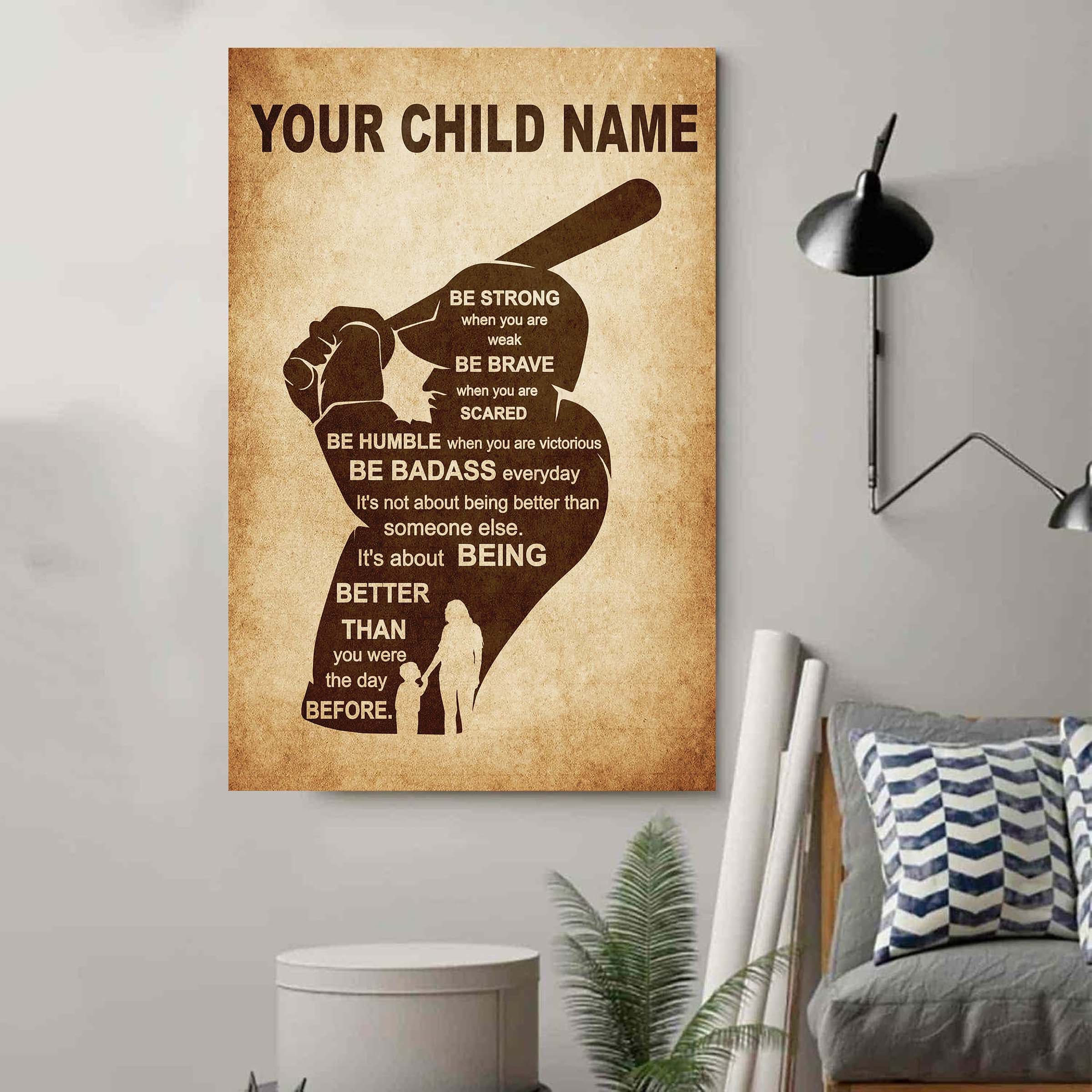 Personalized Your Child Name From Mom To Son Basketball Poster Canvas It's Not About Being Better Than Someone Else It's About Being Better Than You Were The Day Before