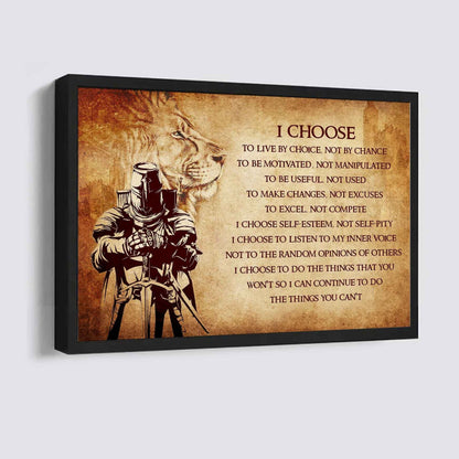 Viking Poster Canvas I Choose To Live By Choice Best Gift With Motivation Quotes