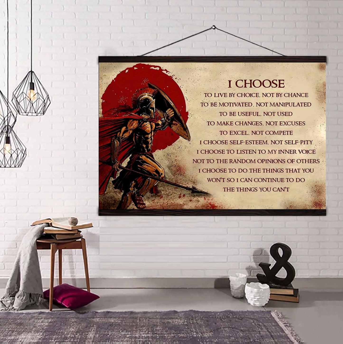 Viking Poster Canvas I Choose To Live By Choice Best Gift With Motivation Quotes