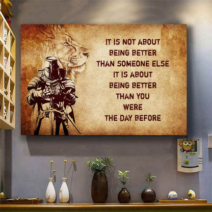 Viking Poster Canvas It's Not About Being Better Than Someone Else Best Gifts Motivation Quotes