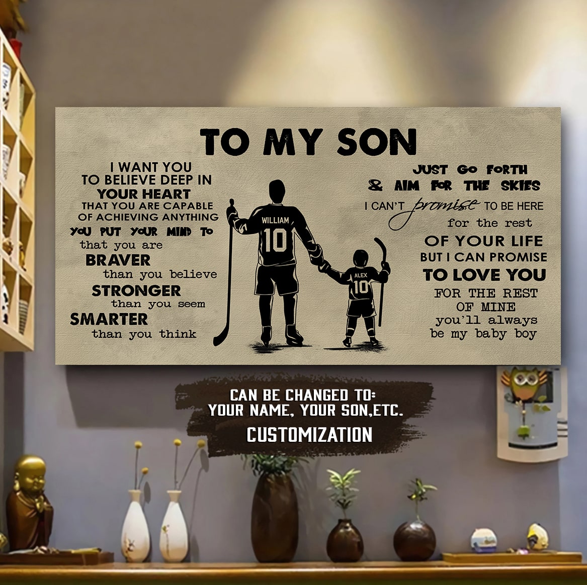 BASKETBALL TO MY SON- I WANT YOU TO BELIEVE- CANVAS POSTER