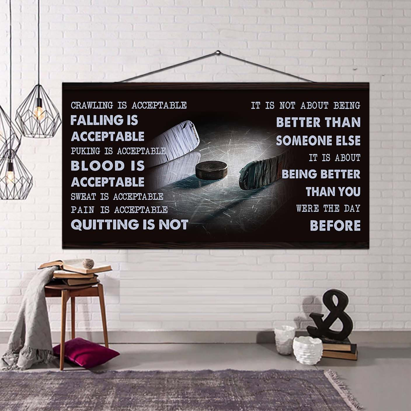 Baseball canvas Quiting Is Not- It Is Not About Being Better Than Someone Else