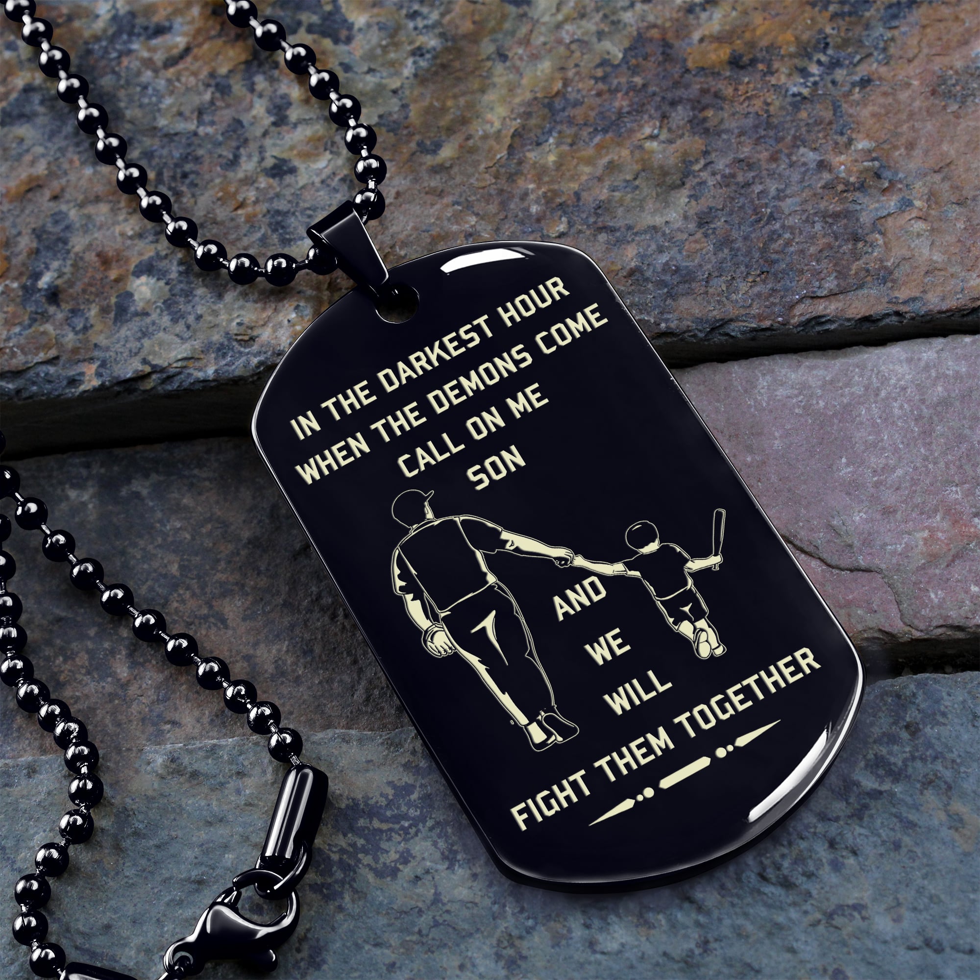 VC Personalized Double Sided Dog Tag Father And Son Best Friends For Life - Message on the back side