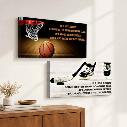 Combo Canvas It's About Being Better Than You Were Yesterday - 2 Pieces Canvas
