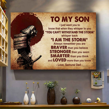 New Version Warrior Poster Canvas Whisper Back I'm The Storm From Dad To Son Gift For Your Son