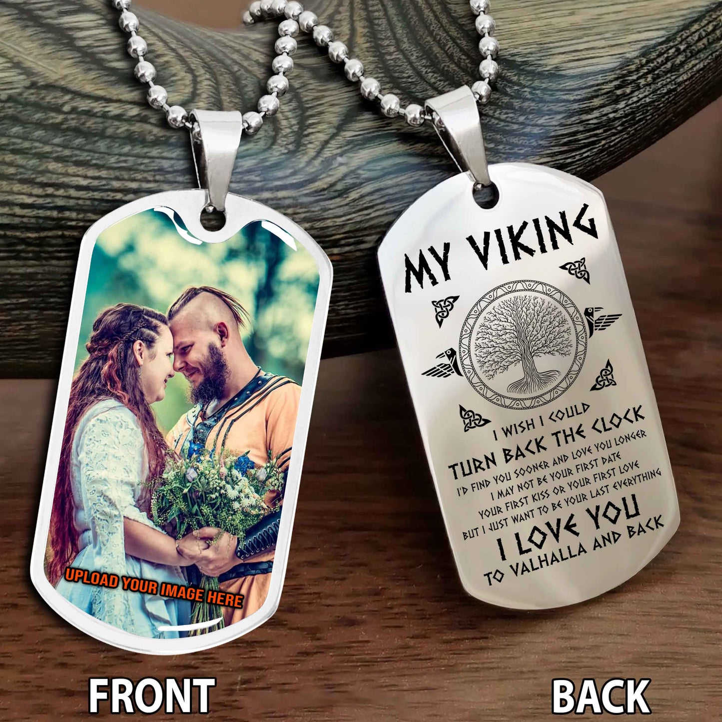 Personalized Viking Double-Sided Graphic Dog Tag To My Viking My Shield Maiden Gift For Your Darling