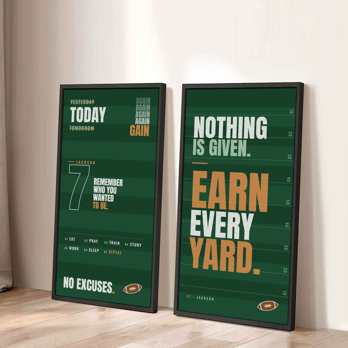 Sport Poster Again Again Again Motivation Quotes - 2 Piece Canvas Wall Art