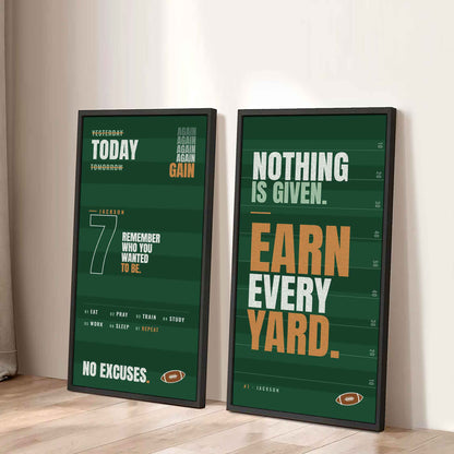 Sport Poster Again Again Again Motivation Quotes - 2 Piece Canvas Wall Art
