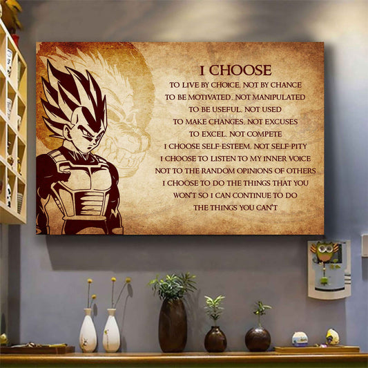 DRB Poster Canvas I Choose To Live By Choice Best Gift With Motivation Quotes