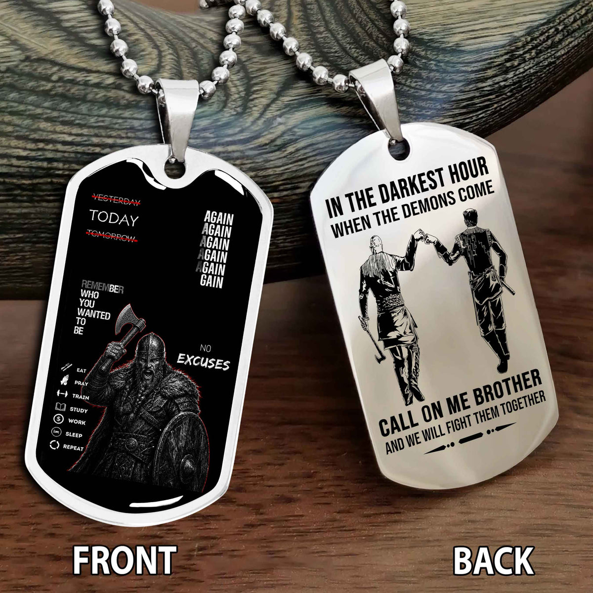 Personalized Double Side Graphic Dog Tag Call On Me Brother And We Will Fight Them Together