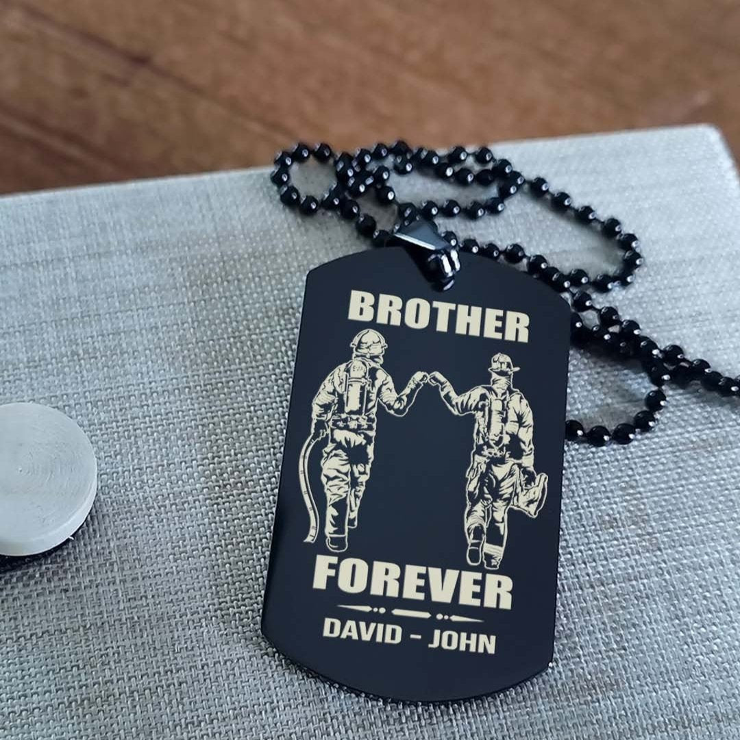 Vikings customizable engraved black dog tag double sided gift from brother, brother forever