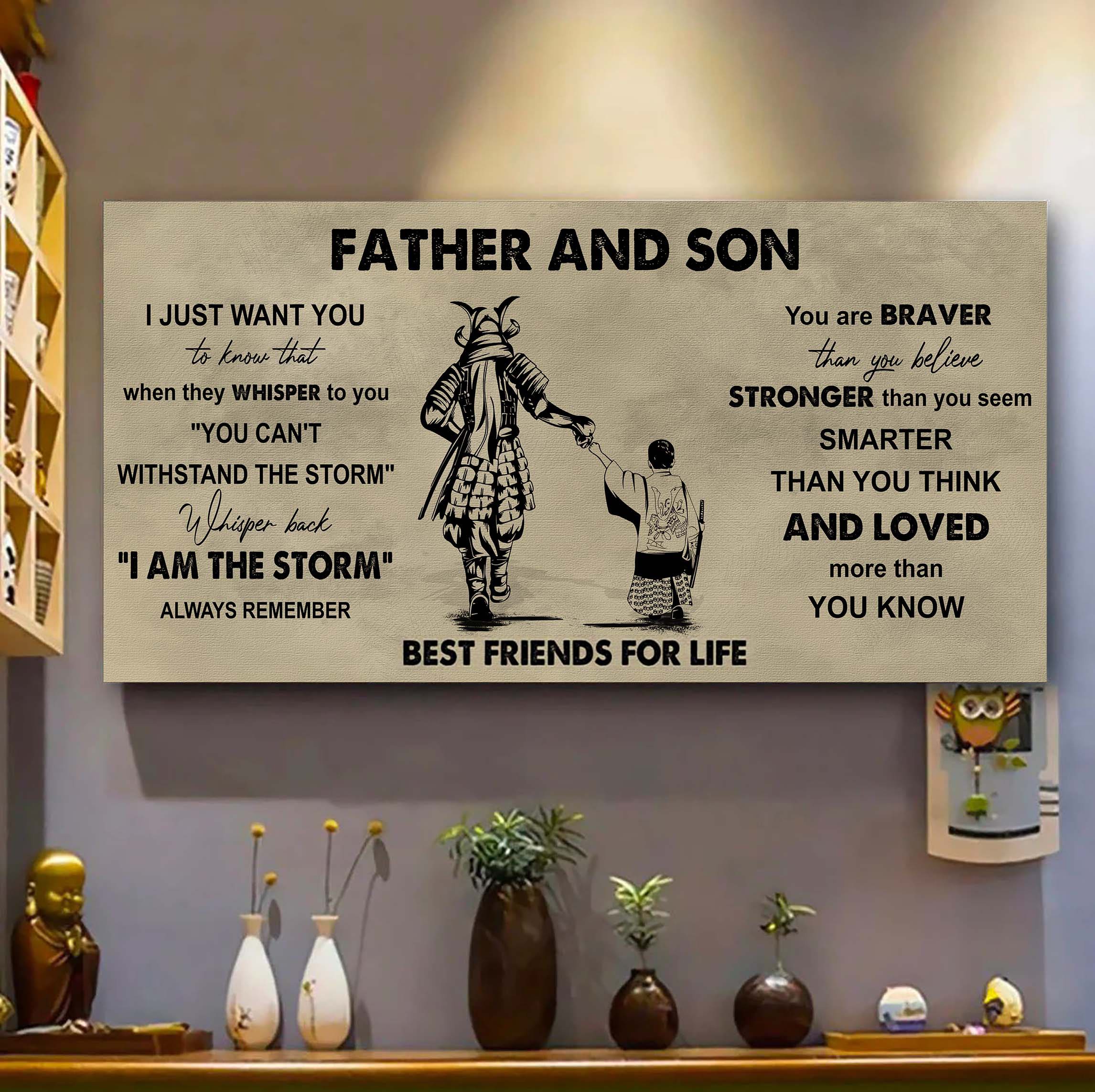 DRB Father And Daughter Best Friends For Life - I Am The Storm Poster Canvas Gift For Daughter From Father