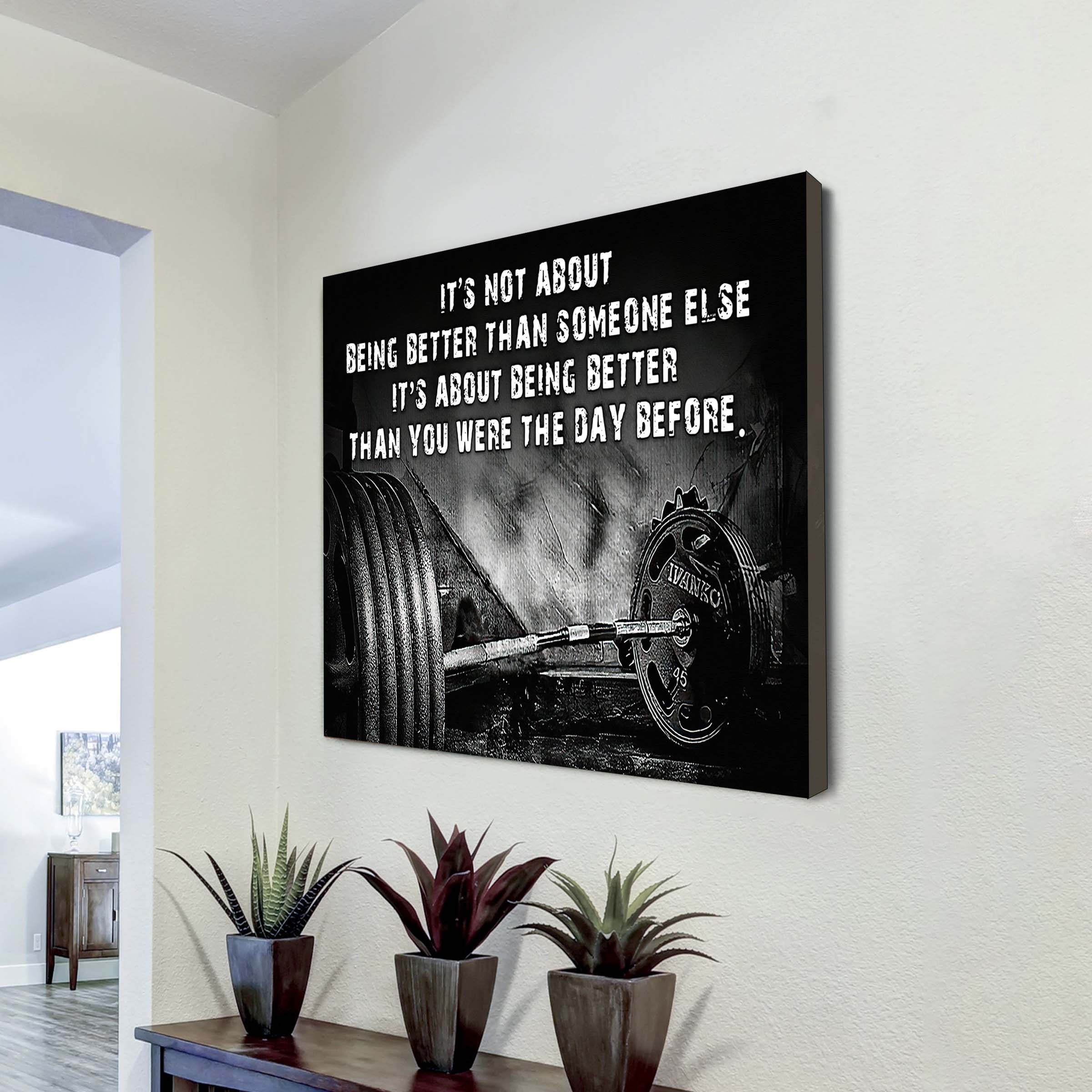 Basketball Square Poster Canvas It's Not About Being Better Than Someone Else It's About Being Better Than You Were The Day Before