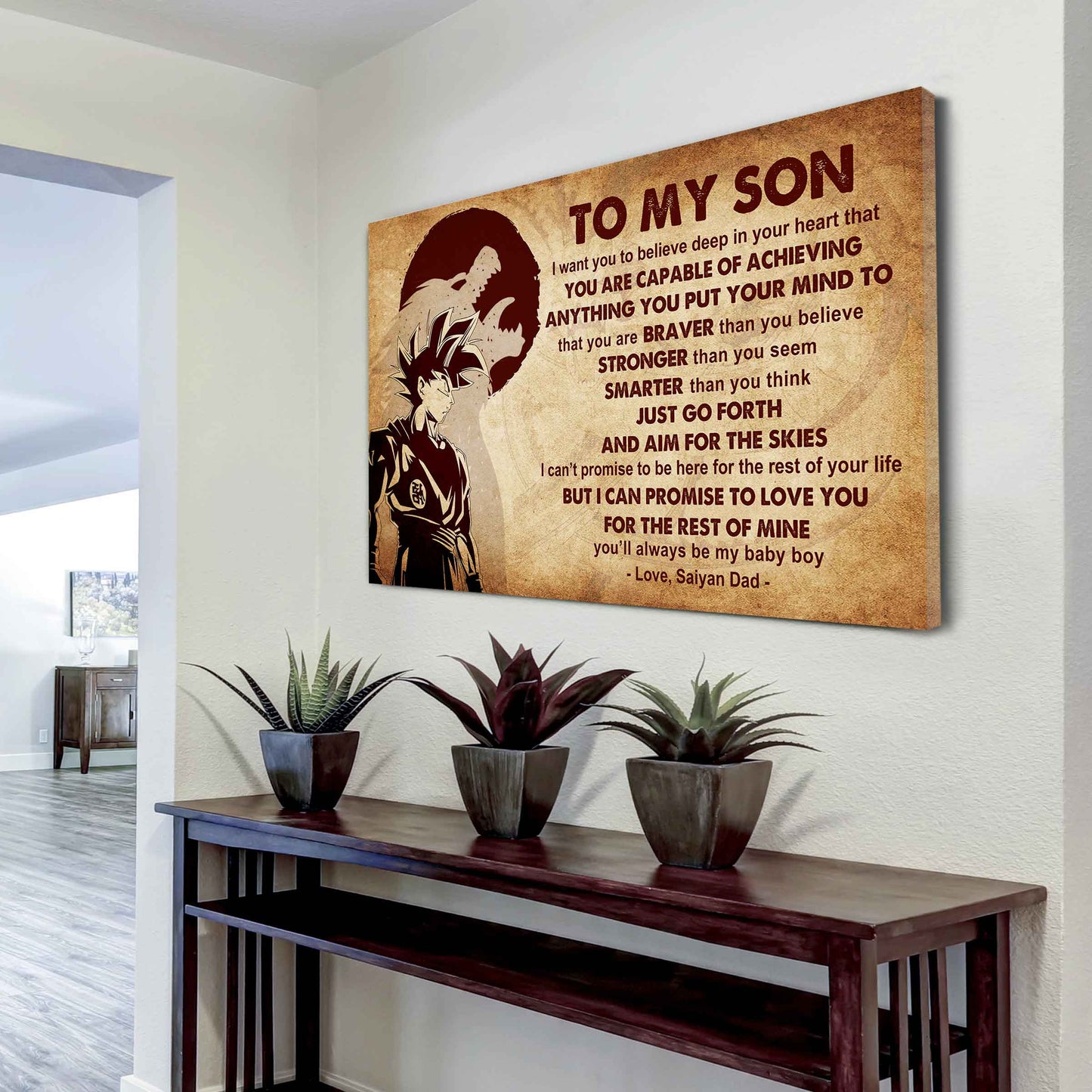 Spartan Poster Canvas Just Go Forth And Aim For The Skies From Dad To Son Gift For Your Son