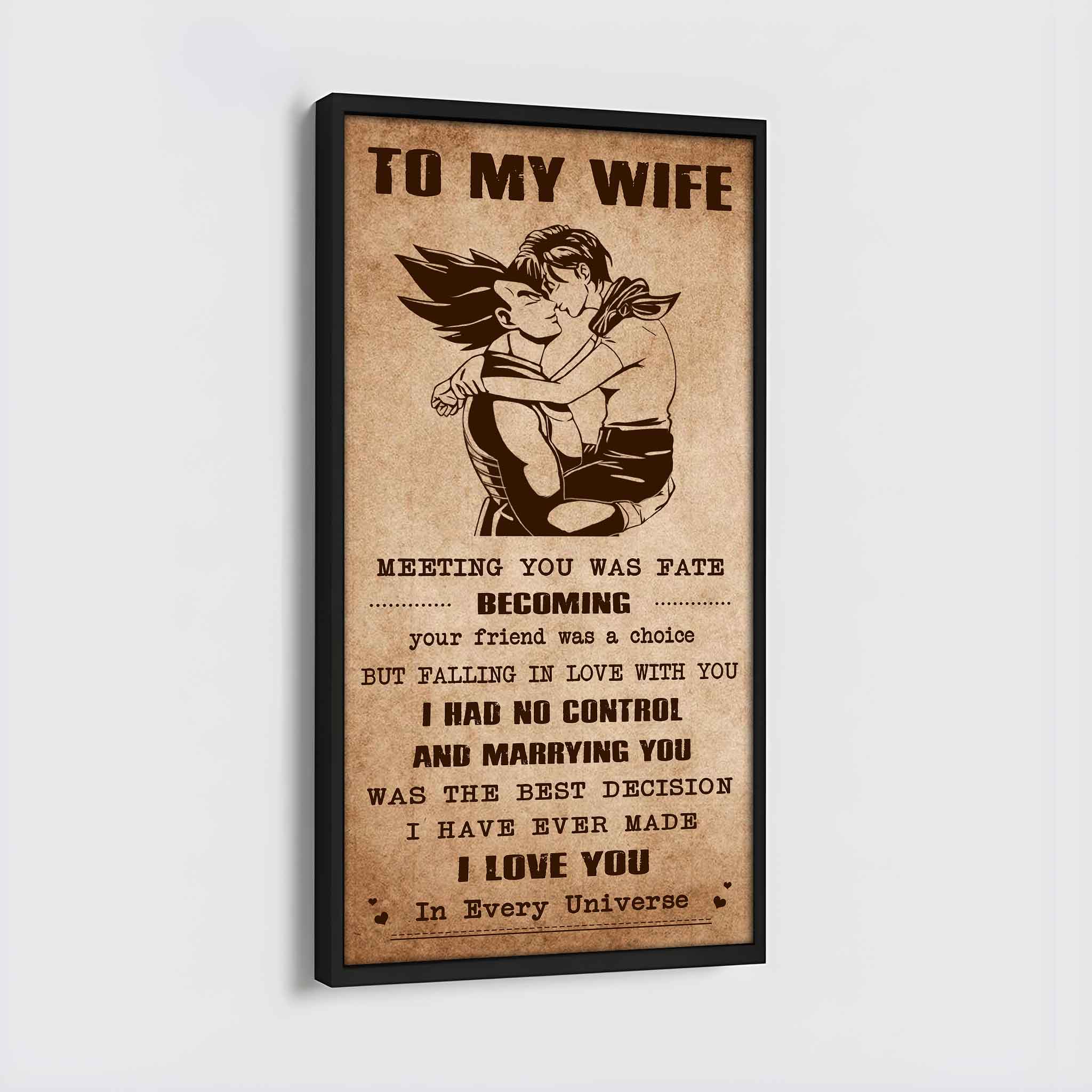 DRB VGT- Poster Canvas To My Wife Meeting You Was Fate - I Love You Forever And Always Gift For Your Wife