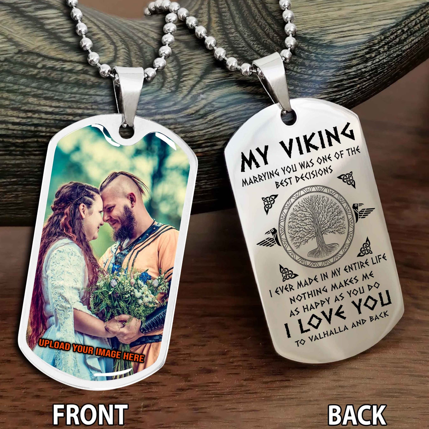 Personalized Viking Double-Sided Graphic Dog Tag To My Viking My Shield Maiden Gift For Your Darling