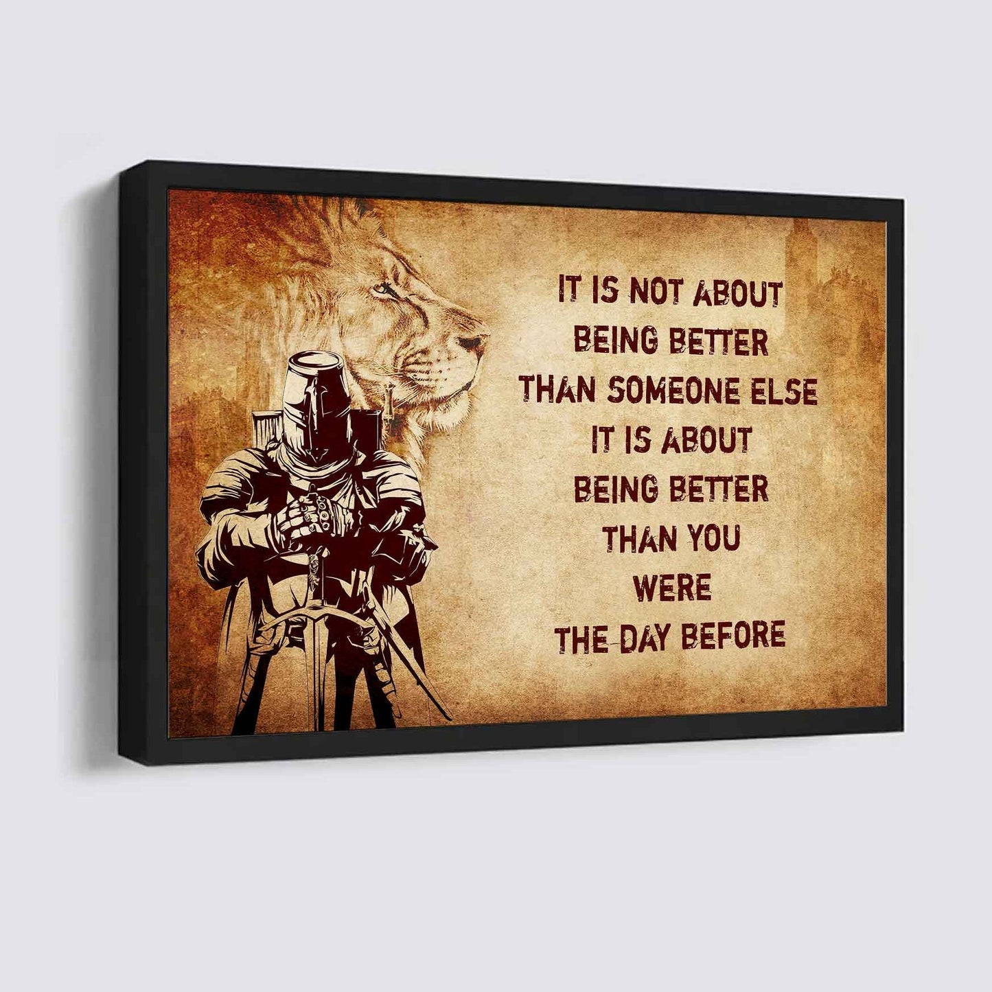 Viking Poster Canvas It's Not About Being Better Than Someone Else Best Gifts Motivation Quotes