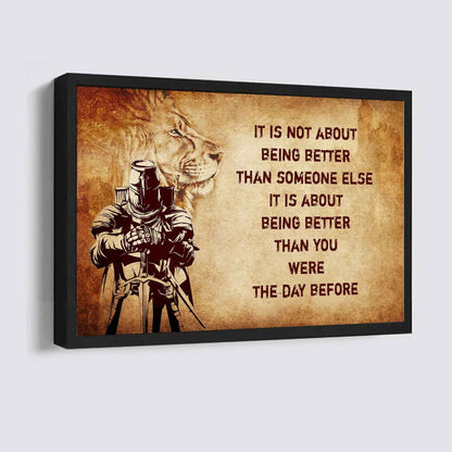Viking Poster Canvas It's Not About Being Better Than Someone Else Best Gifts Motivation Quotes