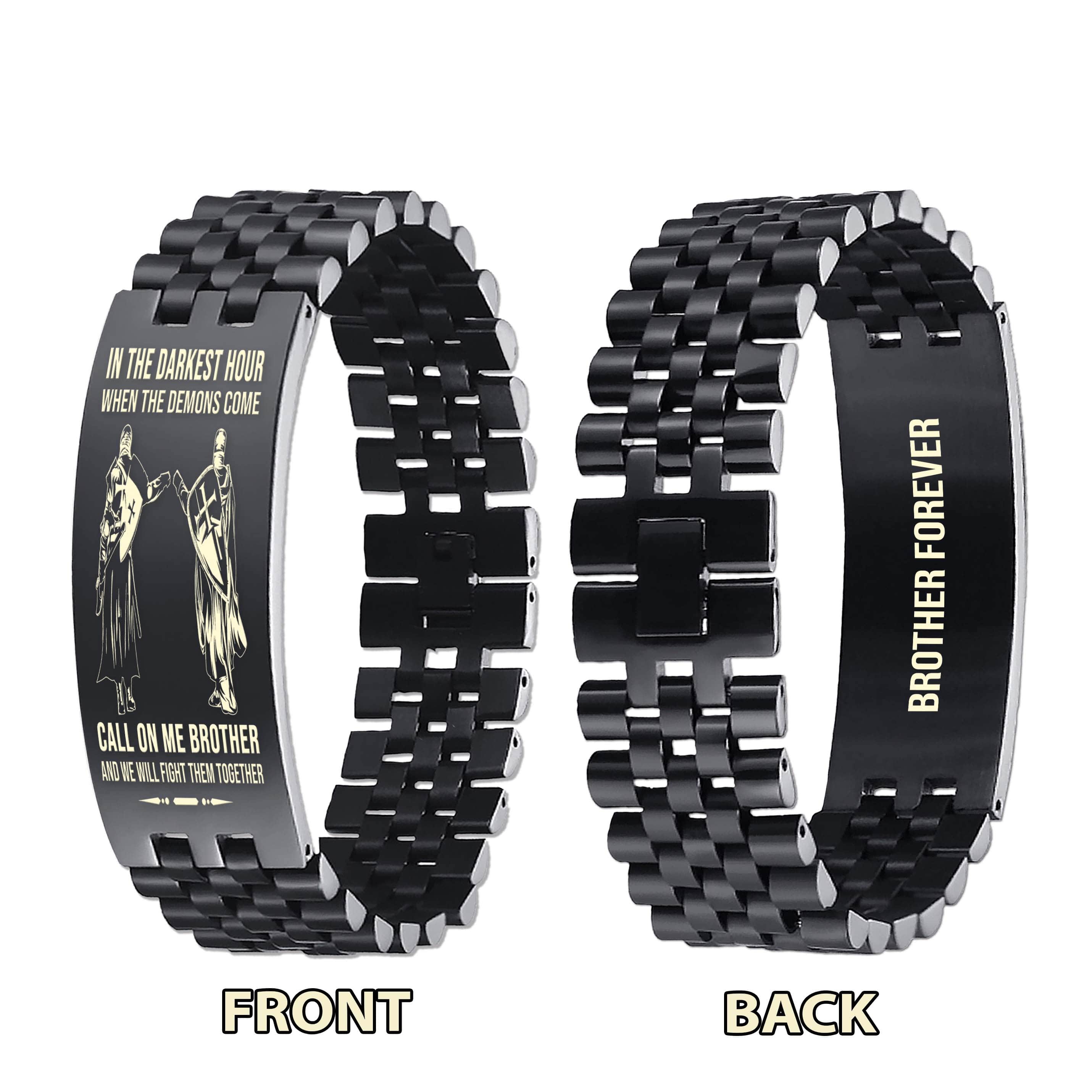 Spartan-Brother Forever Customizable engraved brother bracelet double sided gift from brother