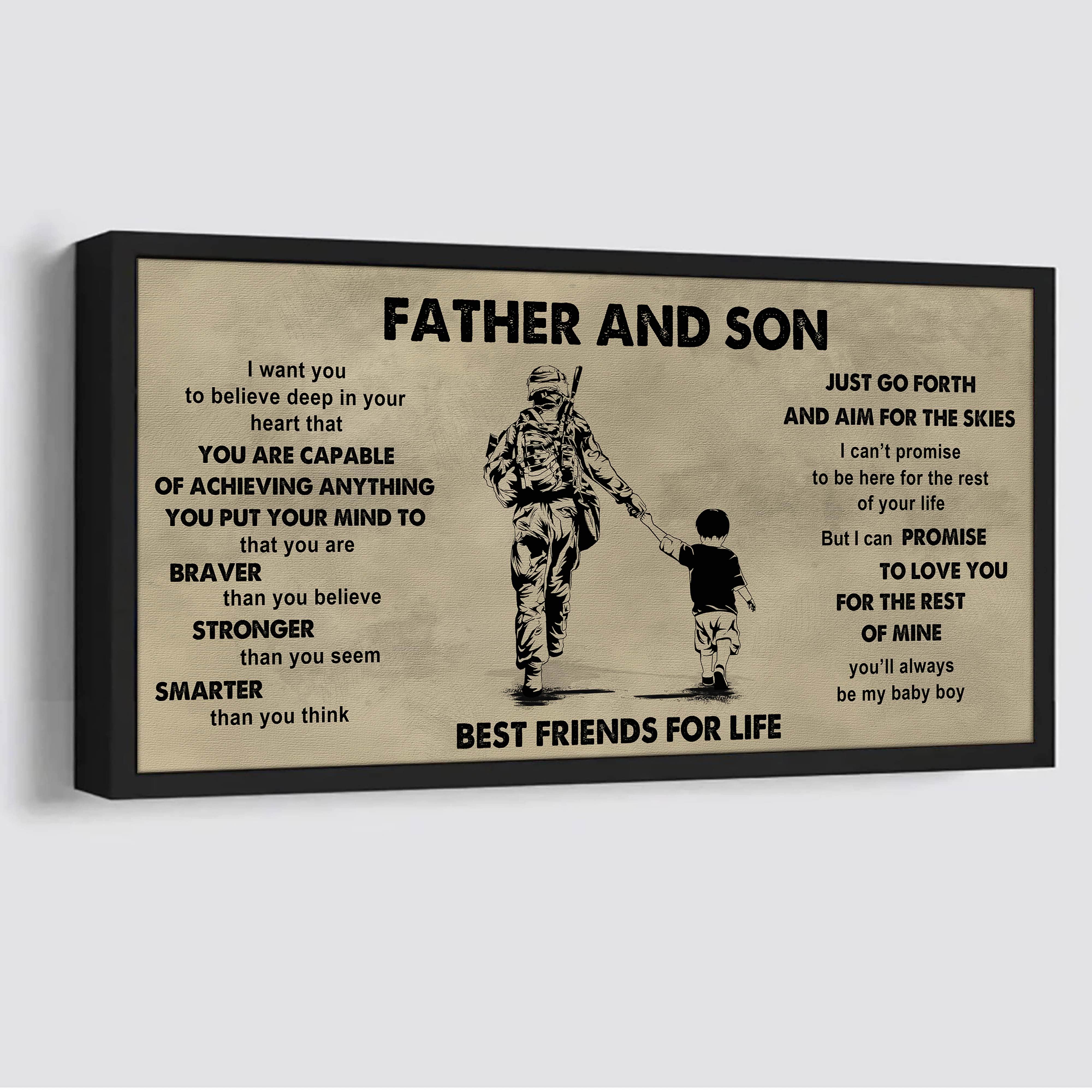 DRB VGT Father And Son Best Friends For Life  - That You Are Braver Than You Believe Poster Canvas Gift For Son From Father