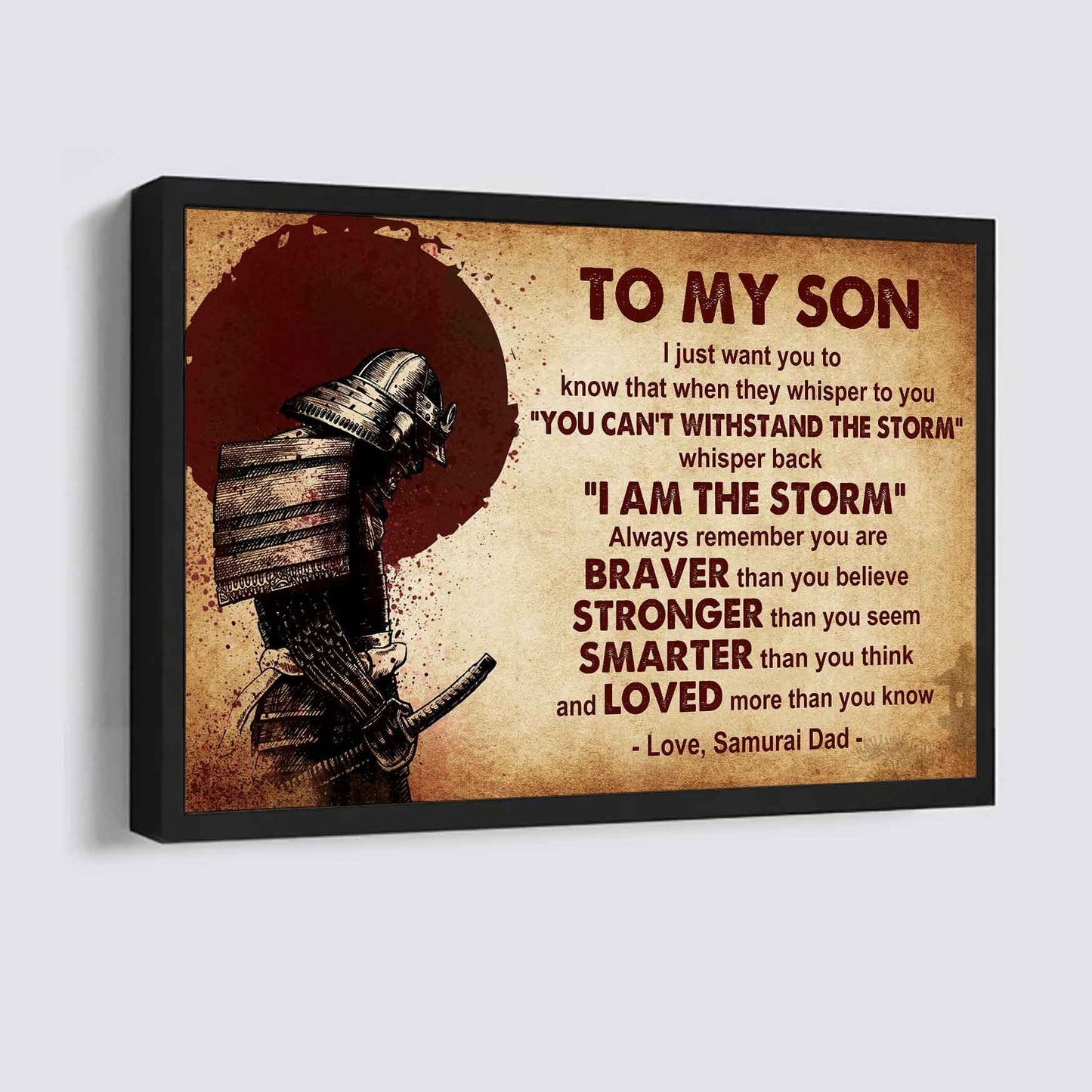 Spartan Poster Canvas Whisper Back I'm The Storm From Dad To Son Gift For Your Son