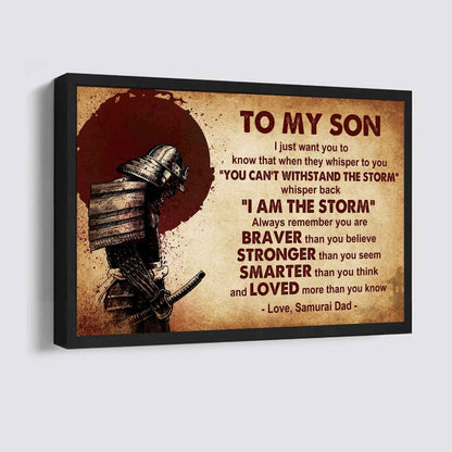 New Version Warrior Poster Canvas Whisper Back I'm The Storm From Dad To Son Gift For Your Son