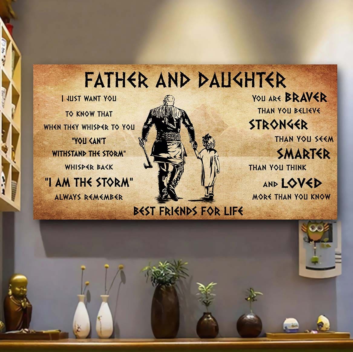 Vikings Father And Son Best Friends For Life - I Am The Storm Poster Canvas Gift For Son From Father