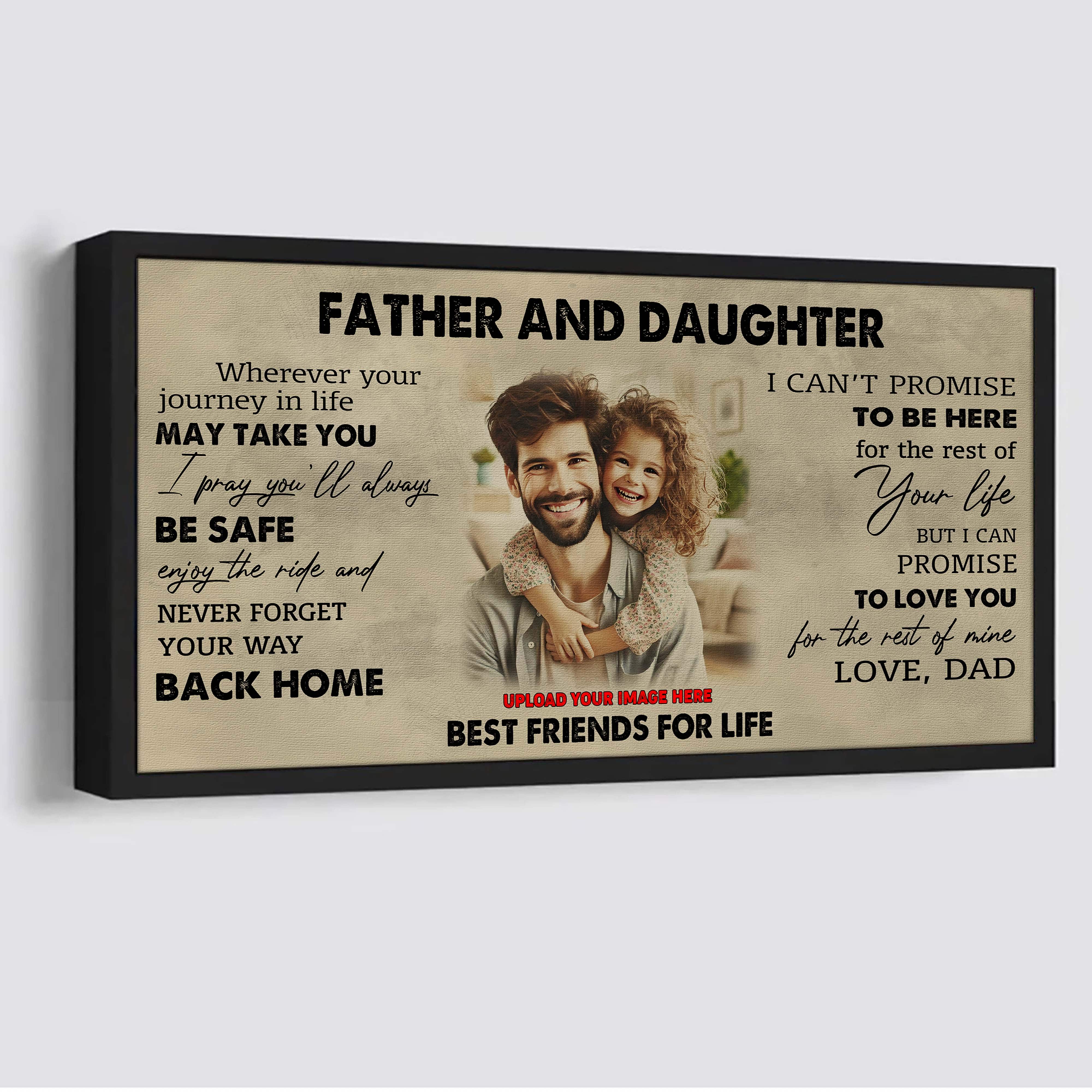 DRB Father And Daughter Best Friends For Life - Never Forget Your Way Back Home Poster Canvas Gift For Daughter From Father