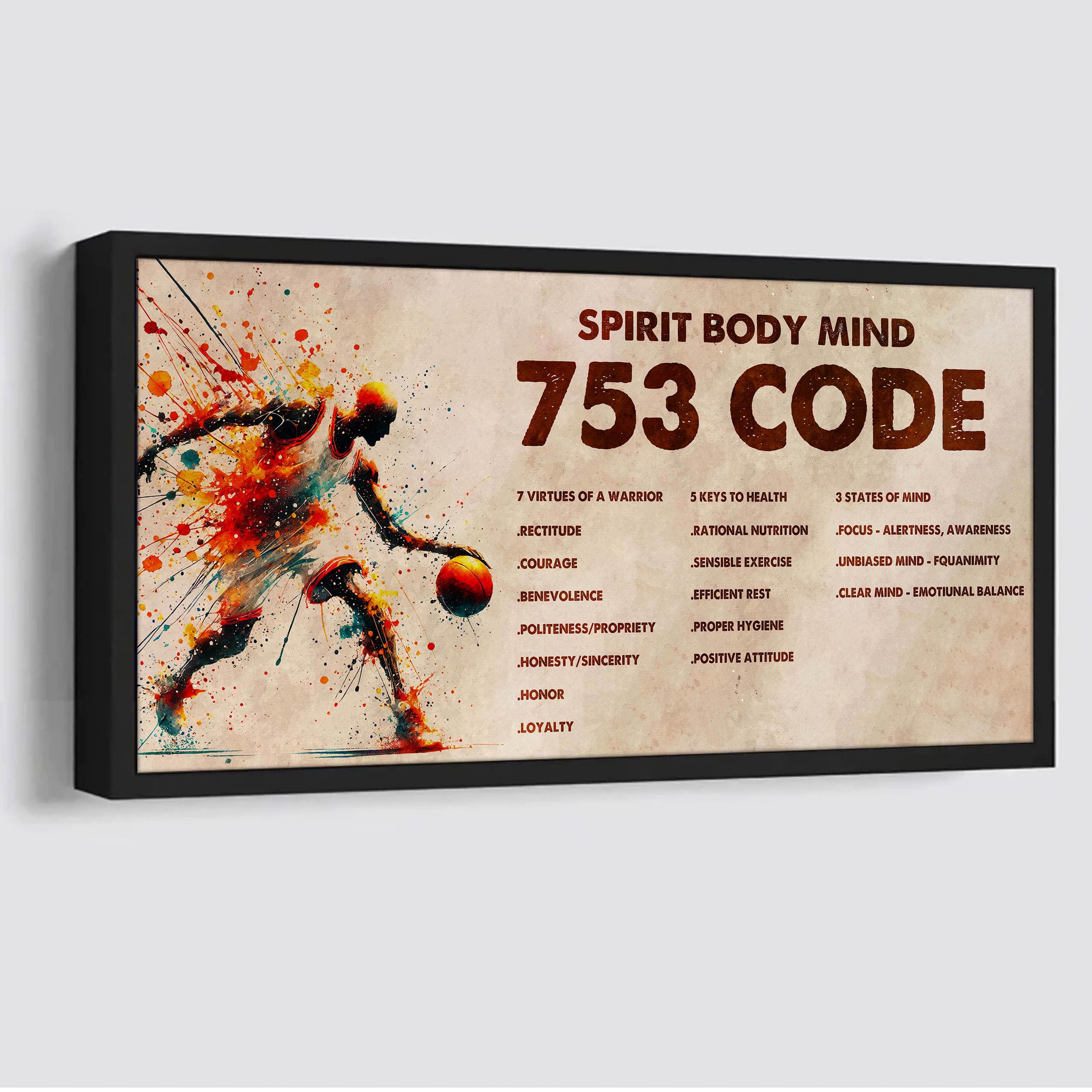 Water Color American Football Poster Canvas 7 5 3 Code Motivation Quotes