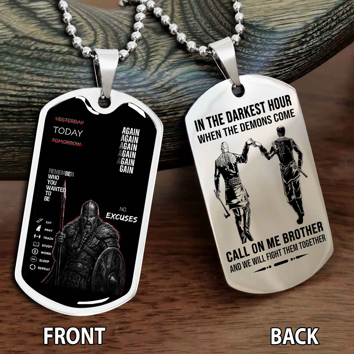 Personalized Double Side Graphic Dog Tag Call On Me Brother And We Will Fight Them Together